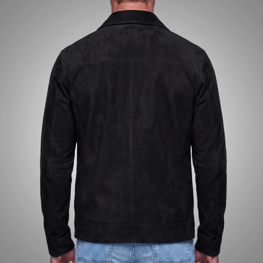 Men's Goatskin Suede Shirt Jacket | Zip-Front All Season