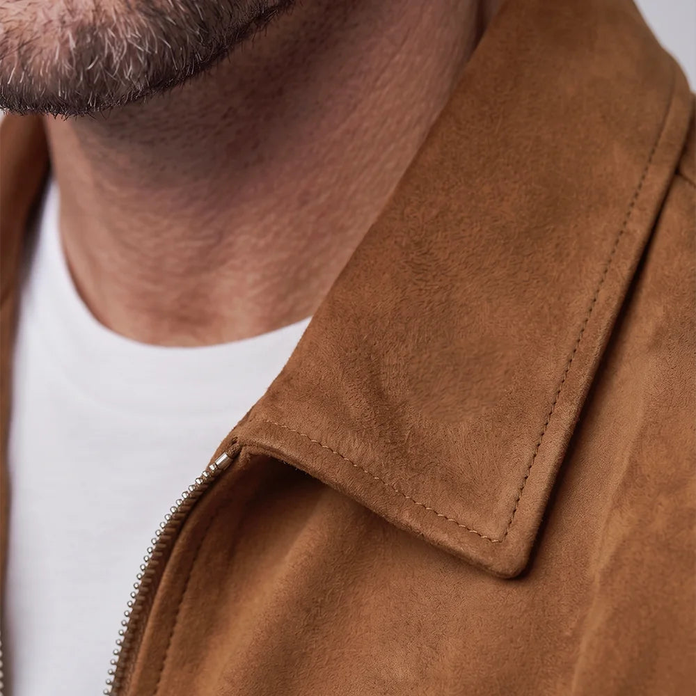 Men's Goatskin Suede Shirt Jacket