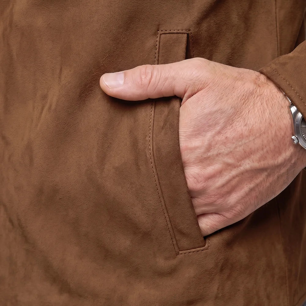 Men's Goatskin Suede Shirt Jacket