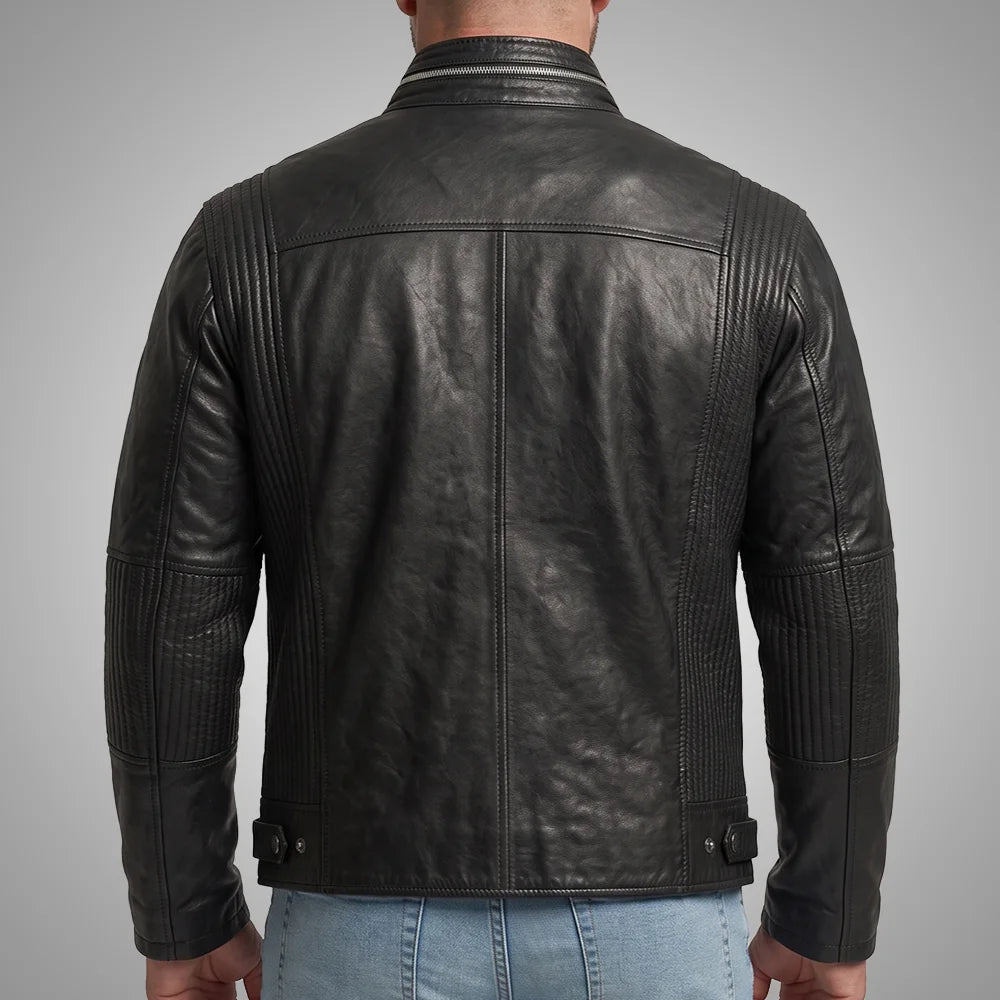 Badger Lambskin Leather Jacket - Handmade Premium | Black