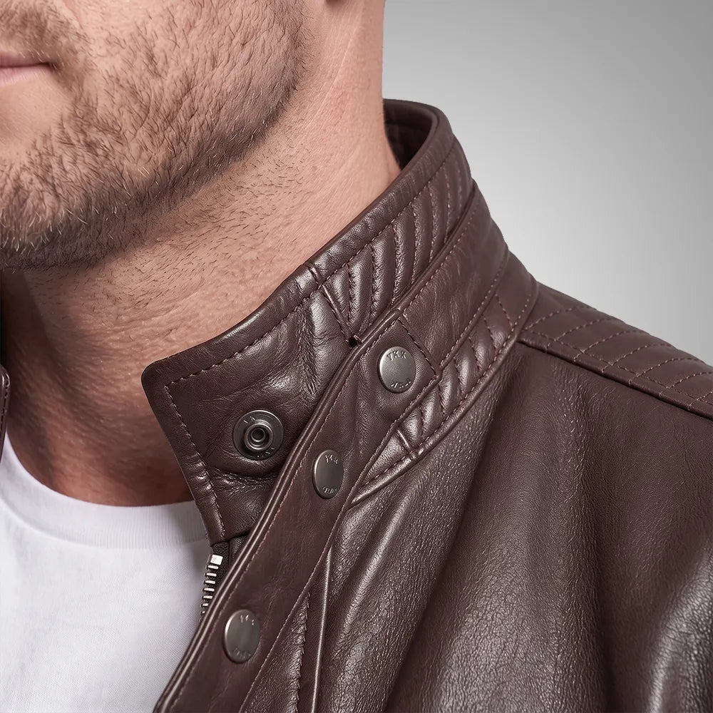 Badger Lambskin Leather Jacket - Handmade Premium | Brown