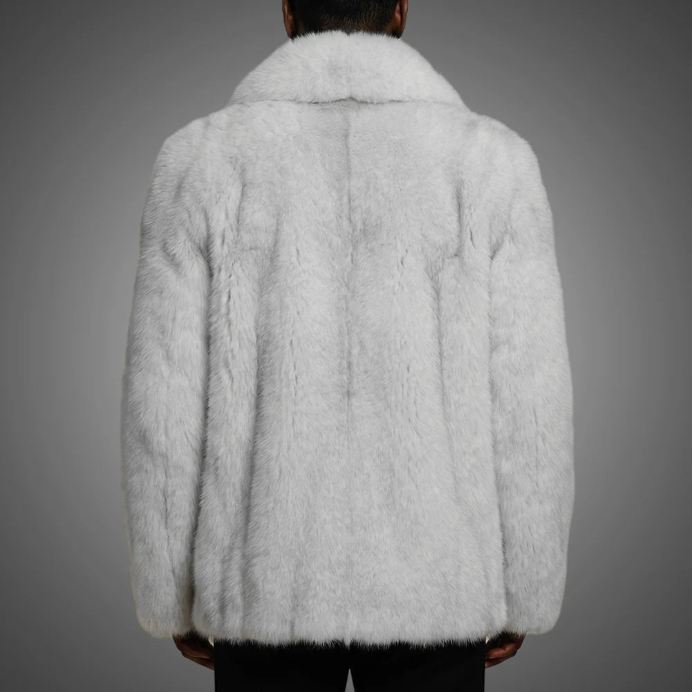 Men's Big Pillow Collar Fox Fur Jacket — Real Fur | Cuir