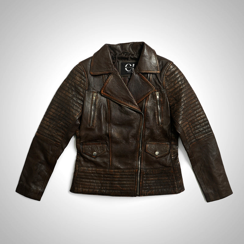 Biker Jacket Women Brown