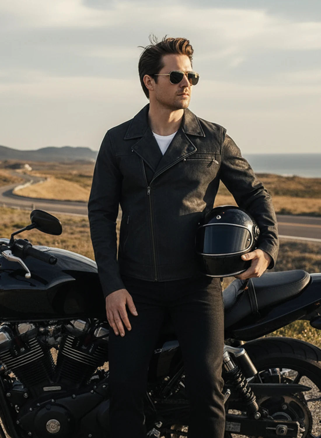 motorcycle jacket black leather