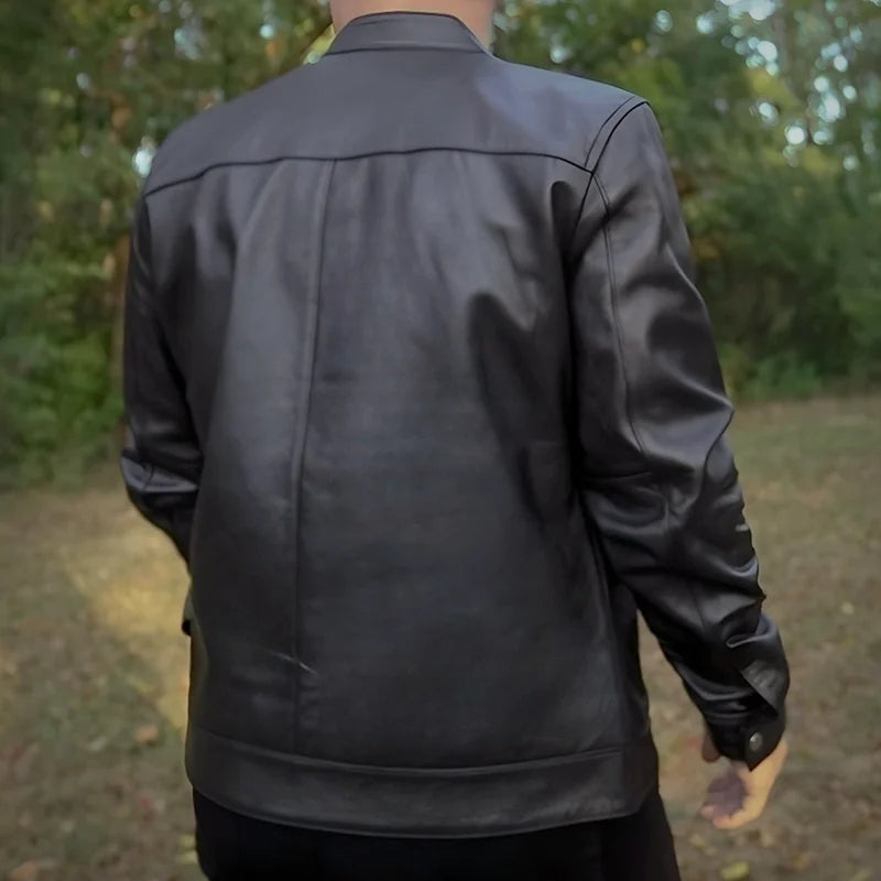 IronSoul Lambskin Biker Jacket - Black