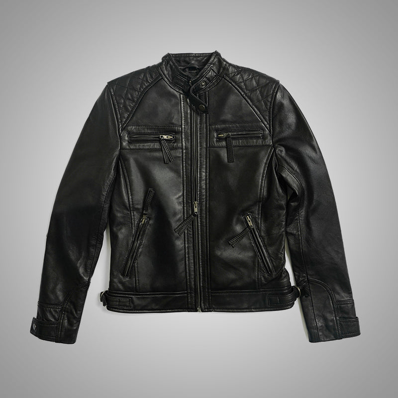 Black Racer Jacket - Quilted