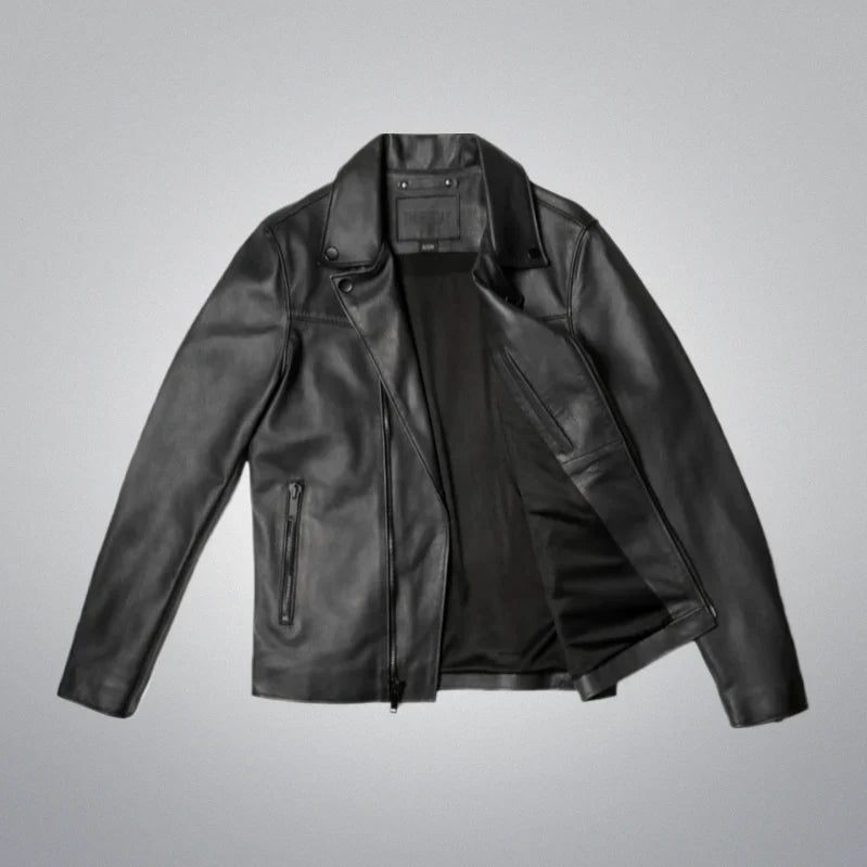 Black Racer Jacket by Cuir Jackets USA
