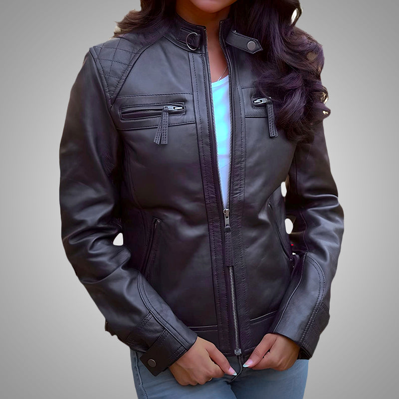 Black Racer Jacket - Quilted