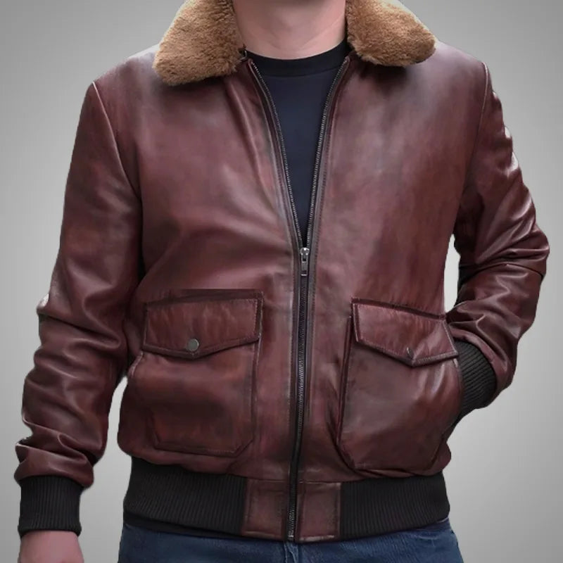 Altitude Luxe™ Fur-Lined Lambskin Flight Jacket