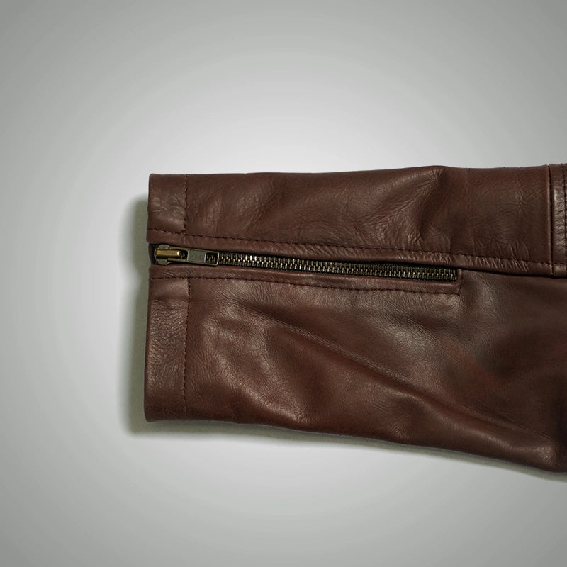 Dean Biker Jacket - Mahogany Brown