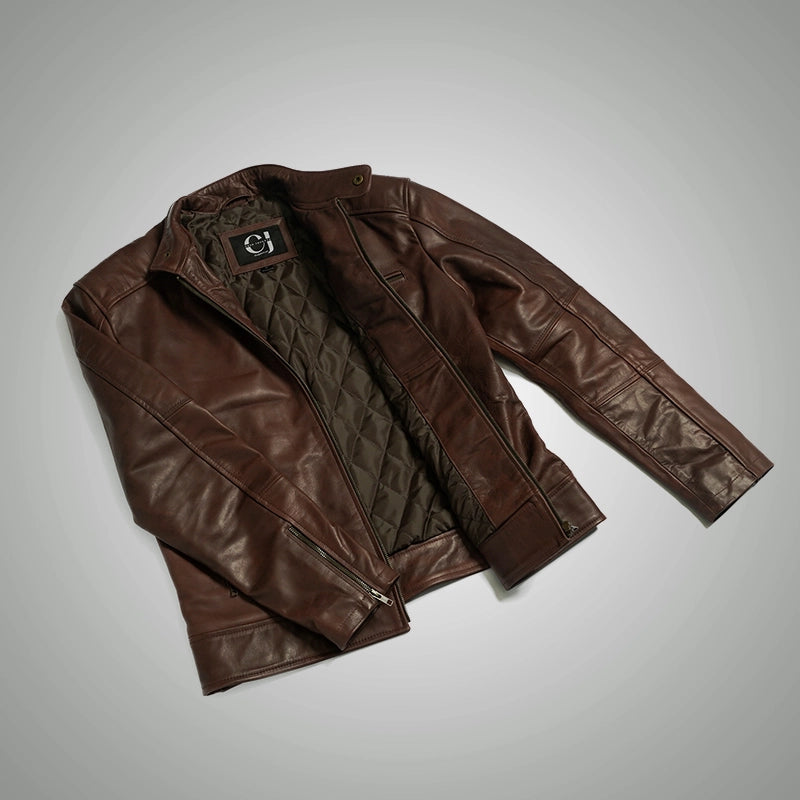 Dean Biker Jacket - Mahogany Brown