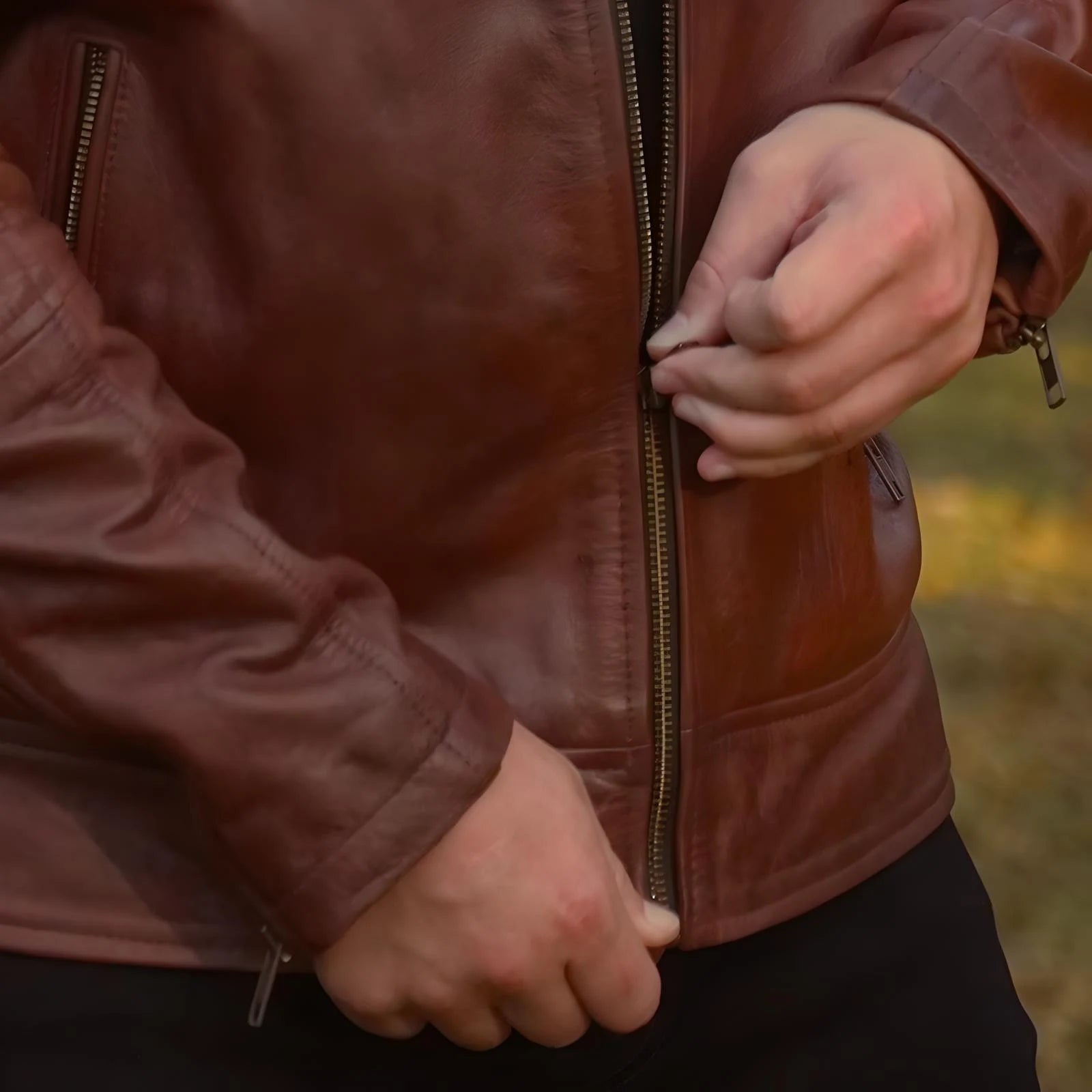 Dean Biker Jacket - Mahogany Brown