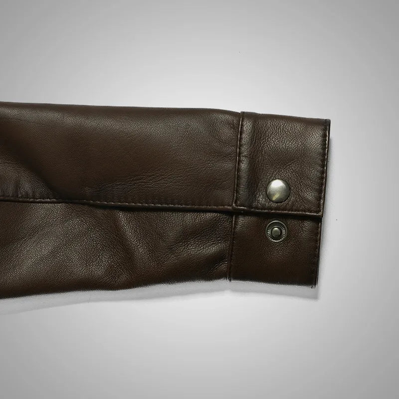 Chestnut Valor – Long Collar Lambskin Jacket