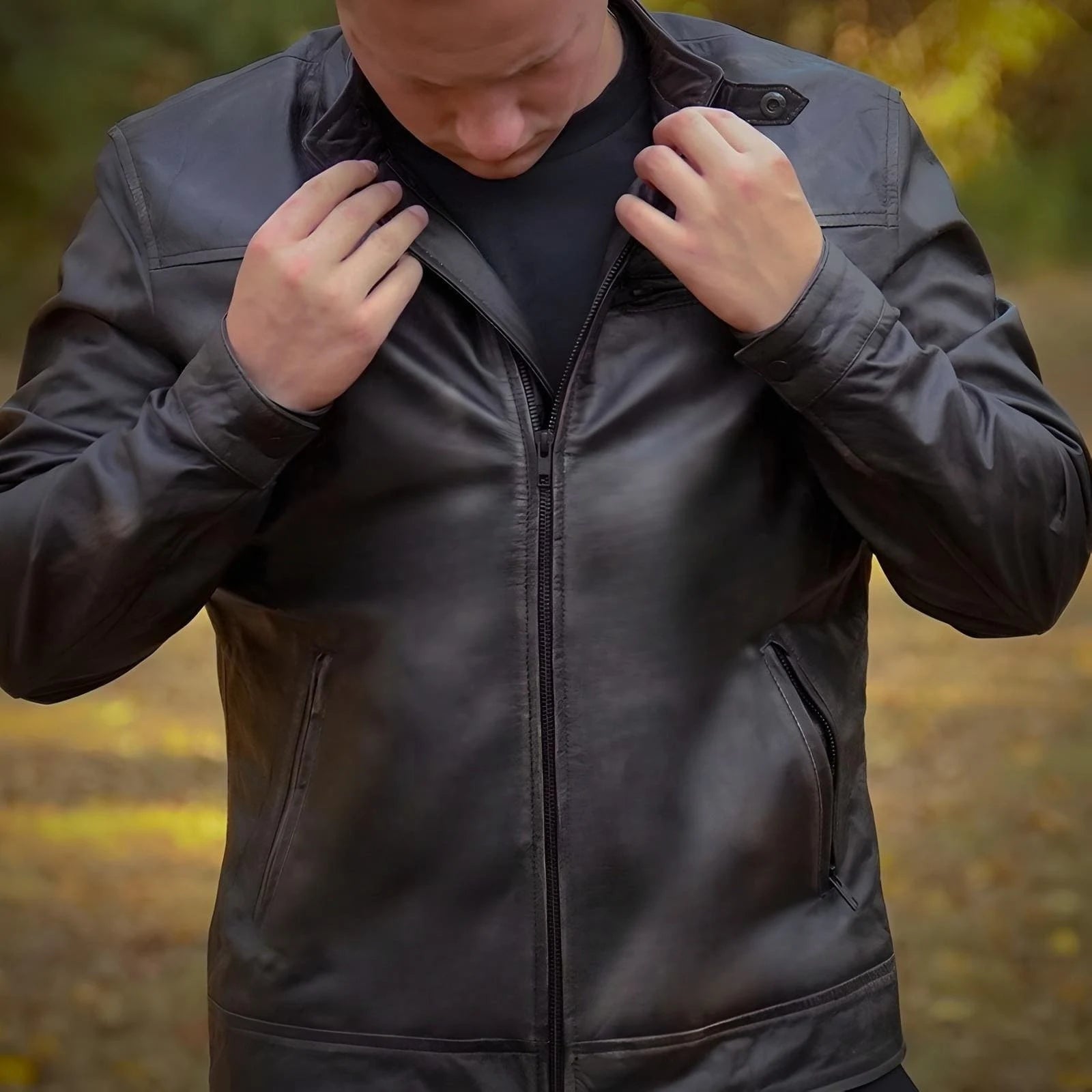 Urban Drift Lambskin Roadster Jacket - Dark Mahogany
