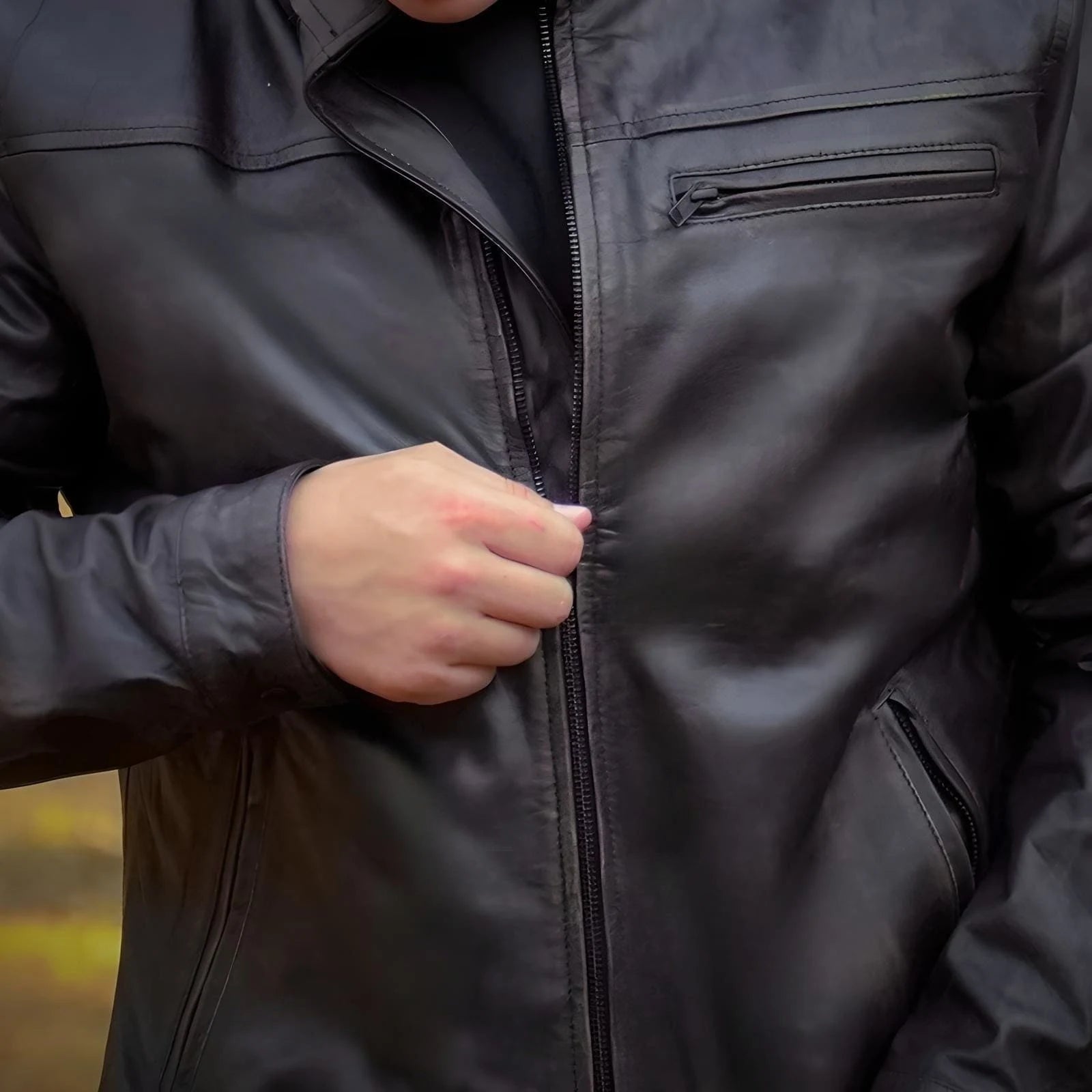 Urban Drift Lambskin Roadster Jacket - Dark Mahogany
