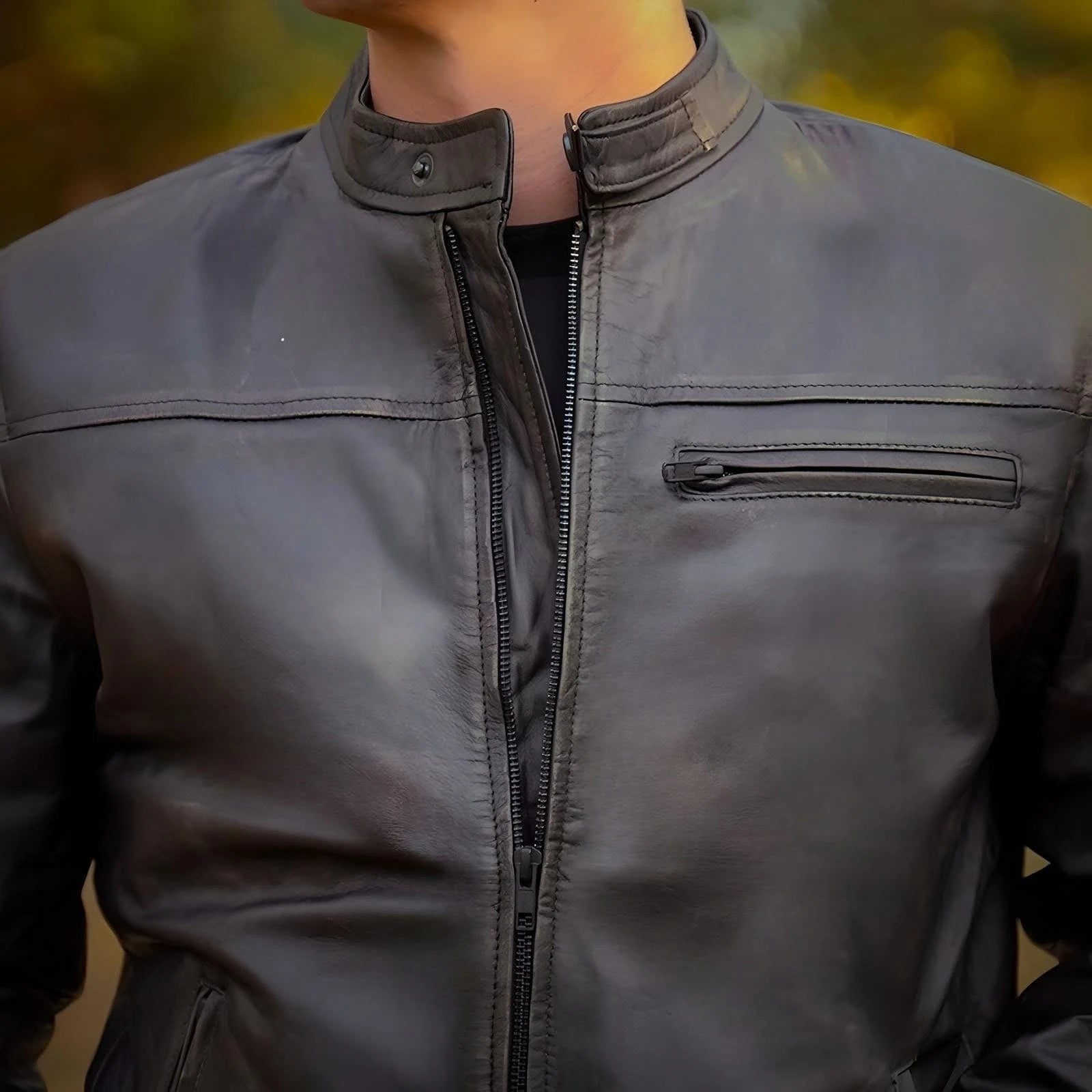 Urban Drift Lambskin Roadster Jacket - Dark Mahogany