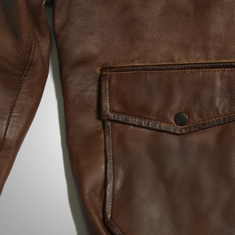 Camel Brown Fur Flight Jacket