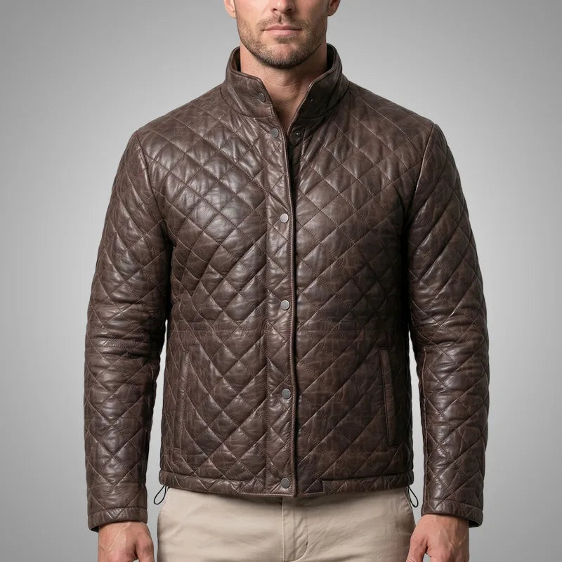 LegacyRider Brown Quilted Lambskin Jacket | Full-Grain Leather