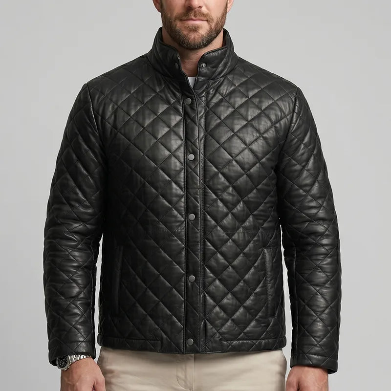 LegacyRider Black Quilted Lambskin Jacket | Full-Grain Leather