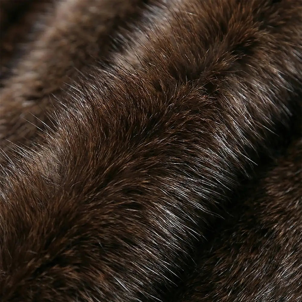 Men’s Long Faux Fur Trench Coat, Luxury Lapel Overcoat