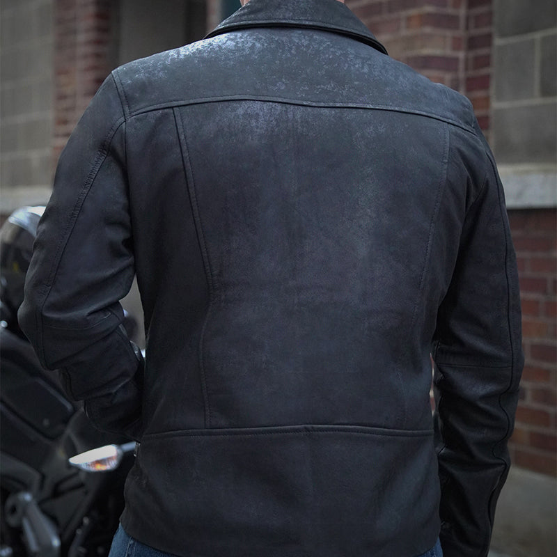 Black Racer Jacket - Matte Finish by Cuir Jackets USA