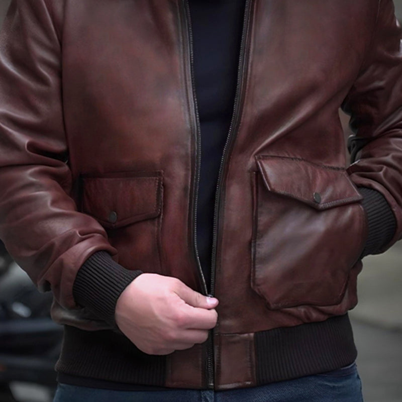 Brown Fur Flight Jacket