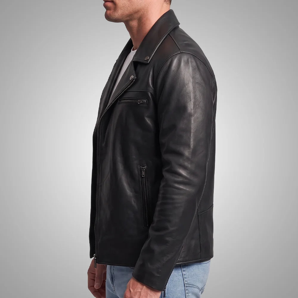 Racer Black Leather Jacket | Premium Lambskin Ignite™ Edition