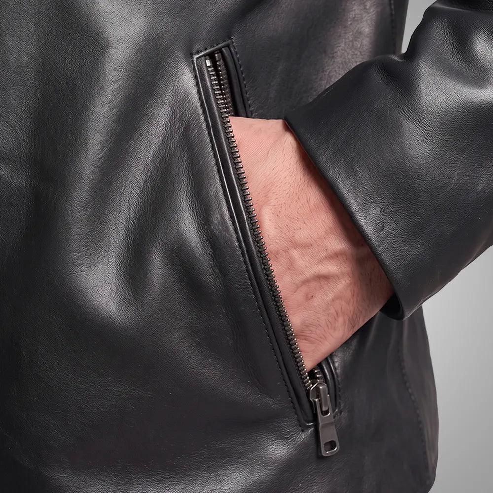 Racer Black Leather Jacket | Premium Lambskin Ignite™ Edition