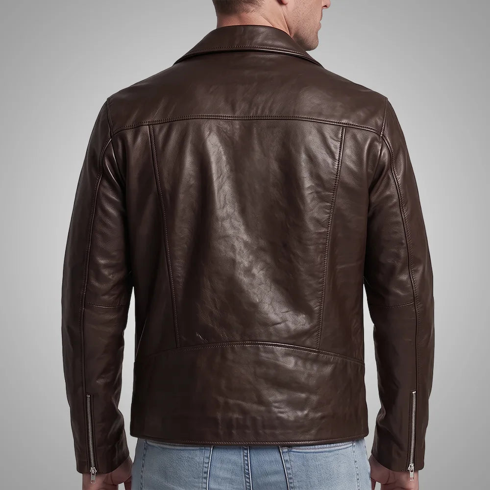 Racer Brown Leather Jacket | Premium Lambskin Ignite™ Edition