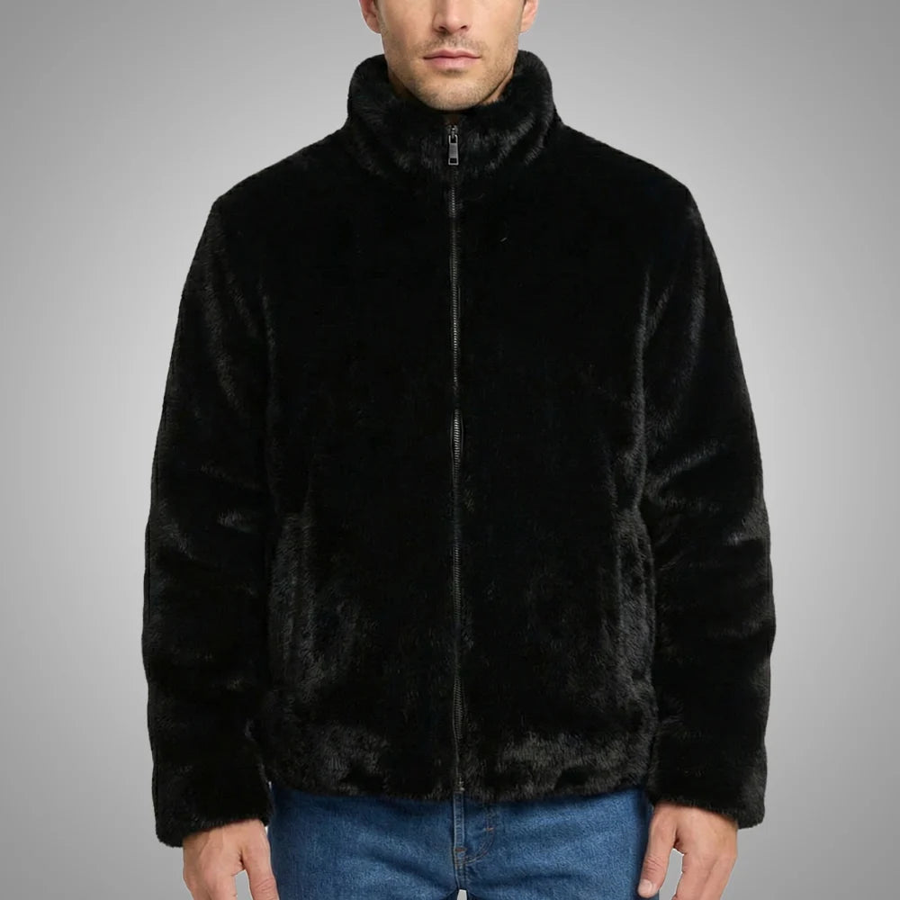 Reversible Mink Faux Fur Fleece Jacket