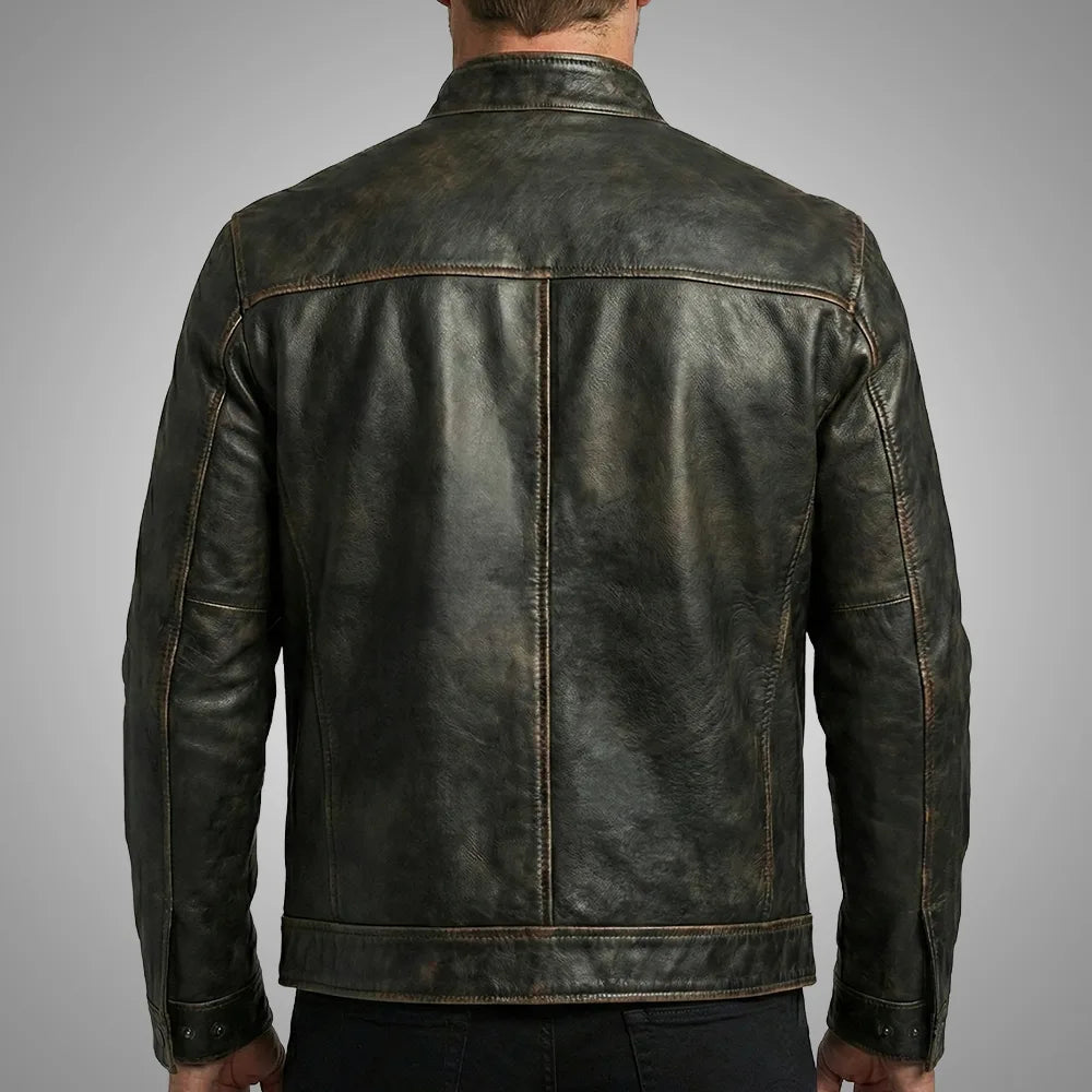 Roadster Dark Mahogany Leather Jacket | Premium Lambskin Edition