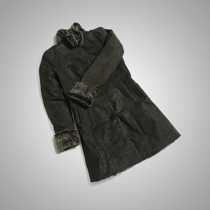 Shearling Fur Leather Coat