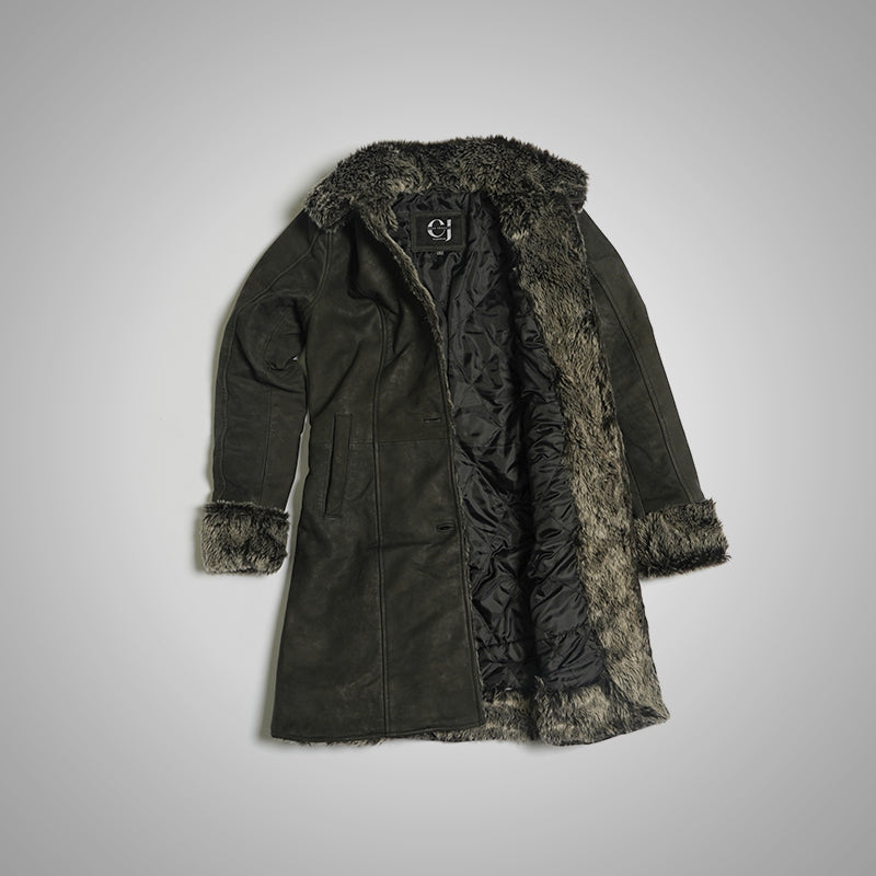 Shearling Fur Leather Coat