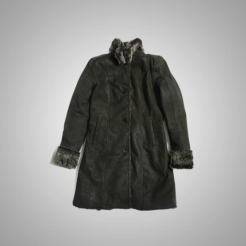 Shearling Fur Leather Coat