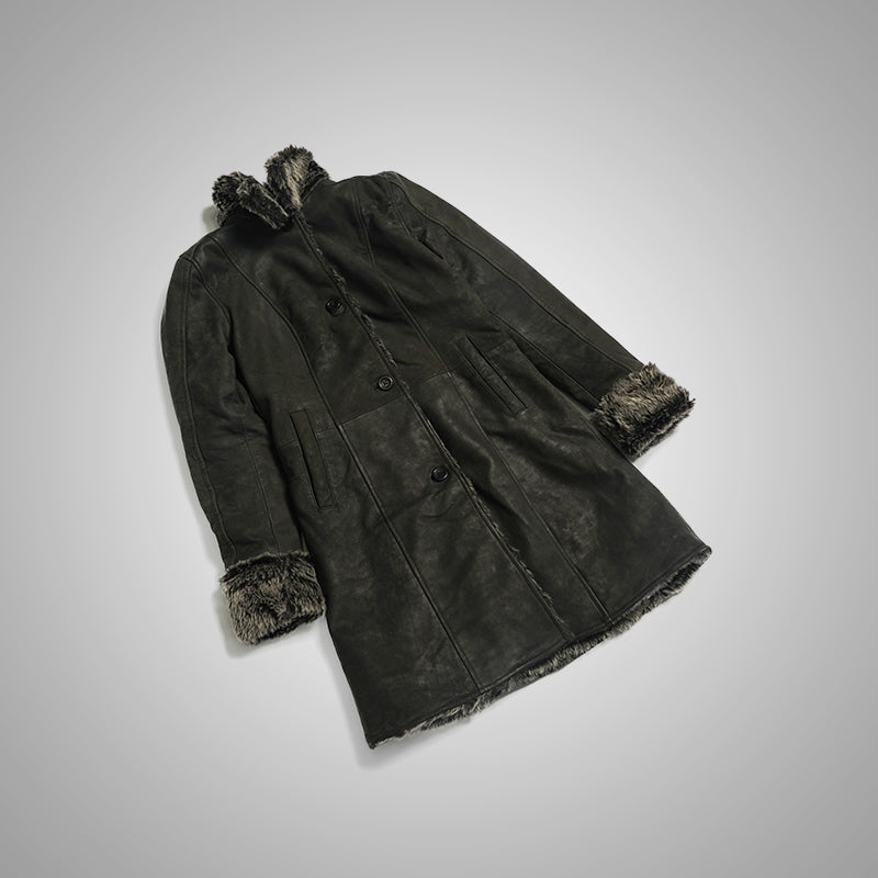 Shearling Fur Leather Coat