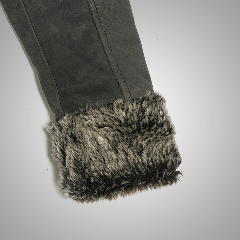 Shearling Fur Leather Coat
