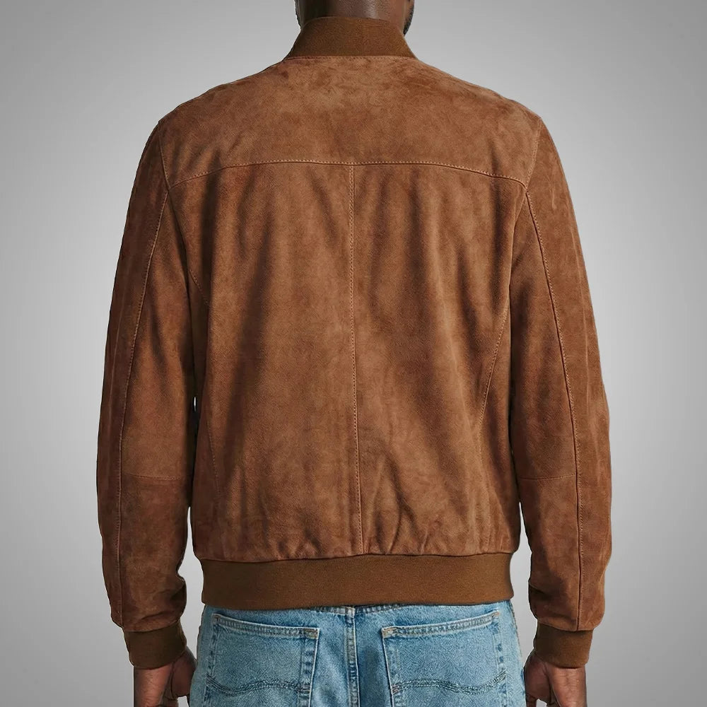 Suede Brown Bomber Jacket