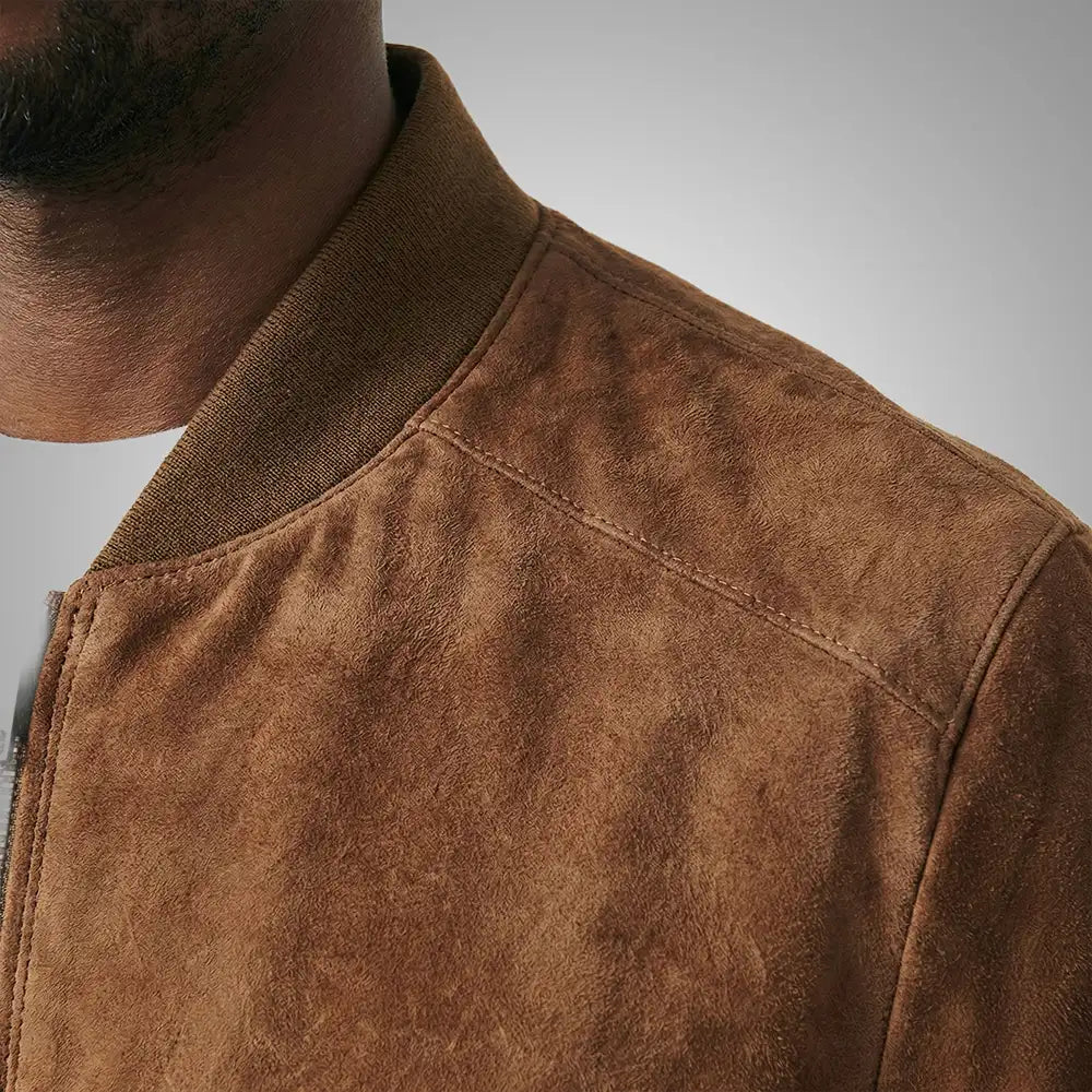 Suede Brown Bomber Jacket