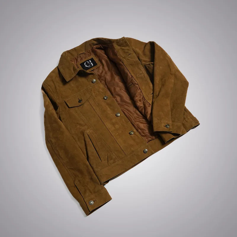 Heritage Ridge – Goat Suede Trucker Jacket