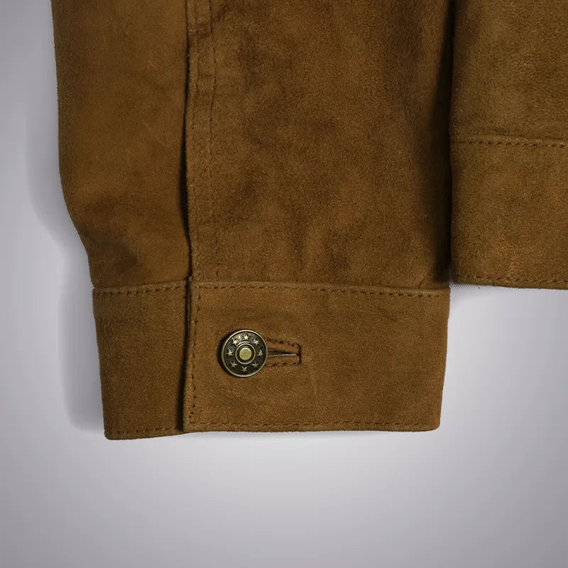 Heritage Ridge – Goat Suede Trucker Jacket