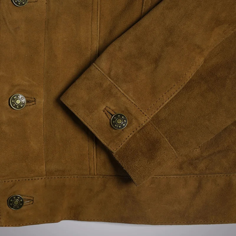 Heritage Ridge – Goat Suede Trucker Jacket