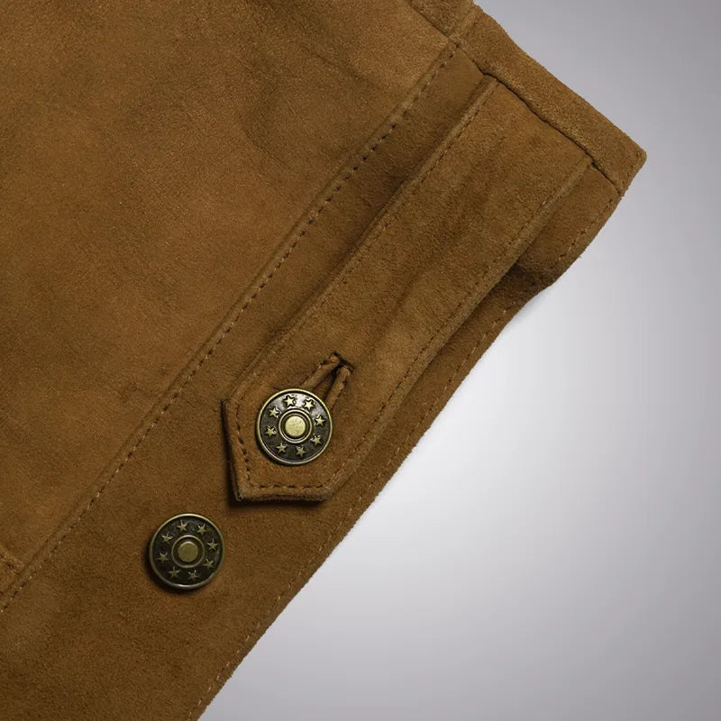 Heritage Ridge – Goat Suede Trucker Jacket