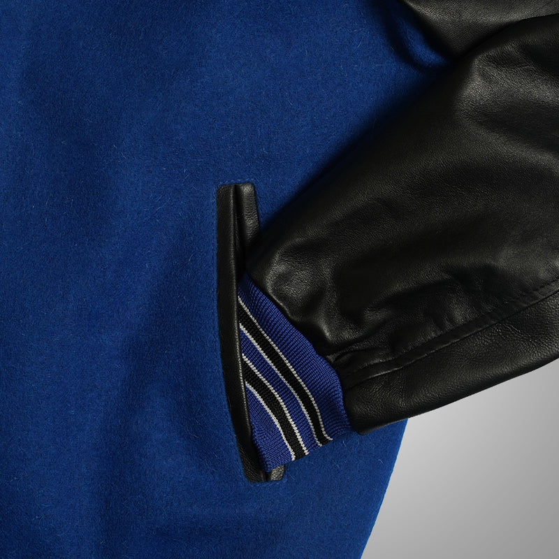 Varsity Jacket With Leather Sleeves