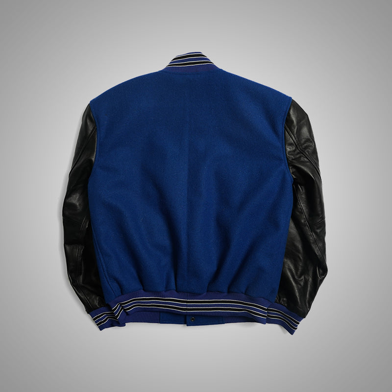 Varsity Jacket With Leather Sleeves