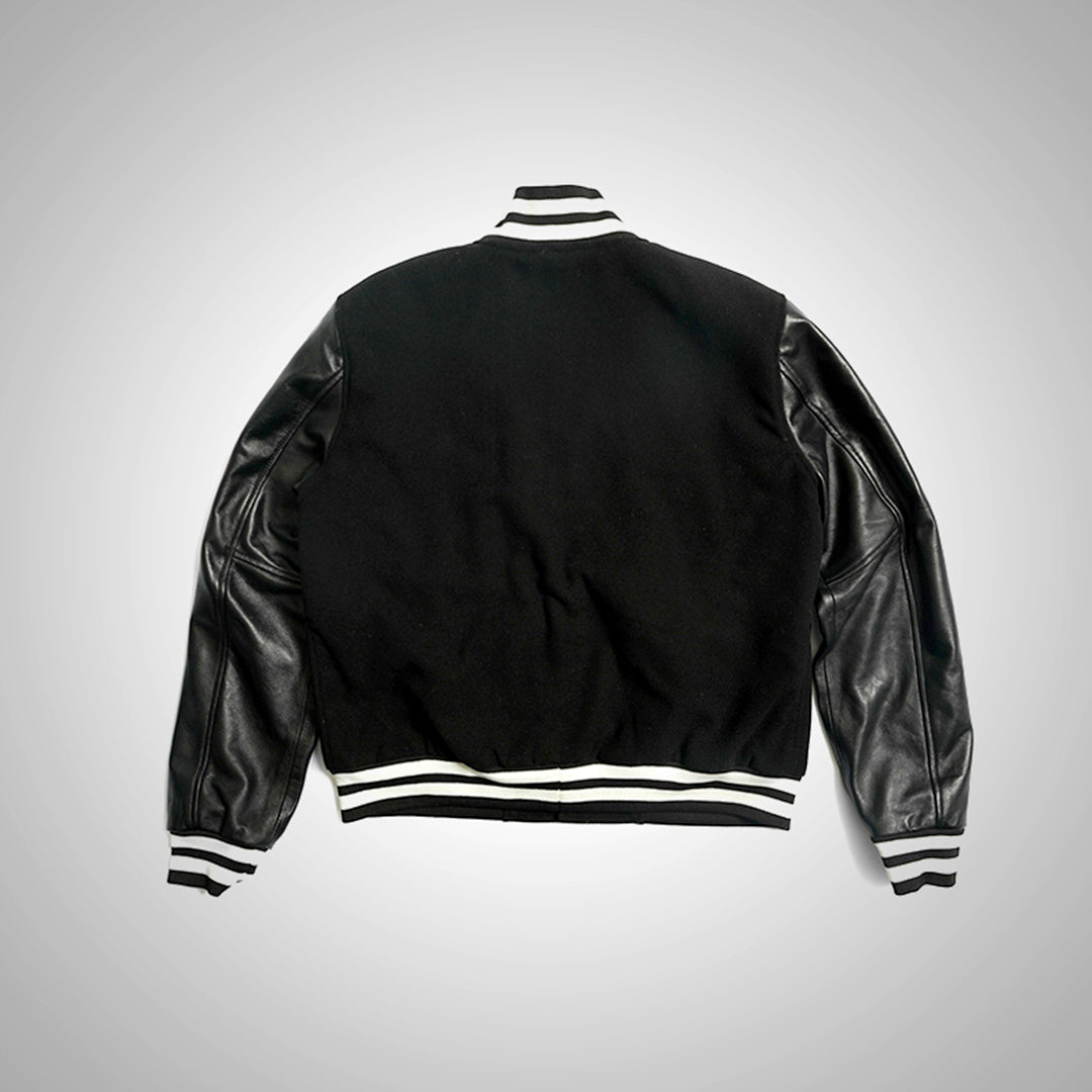 HeritageFlex Varsity Jacket - Black