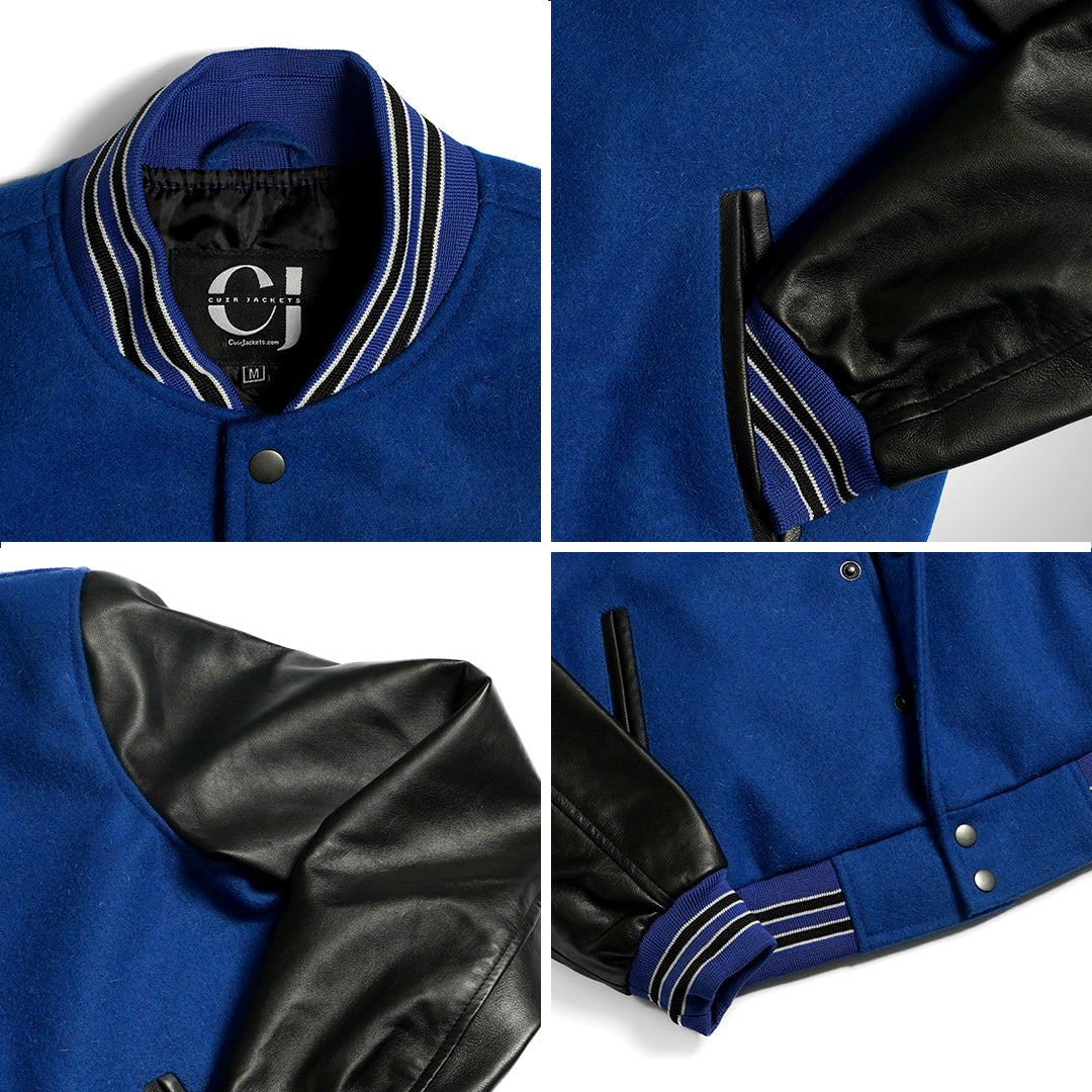 HeritageFlex Varsity Jacket - Deep Ocean Blue