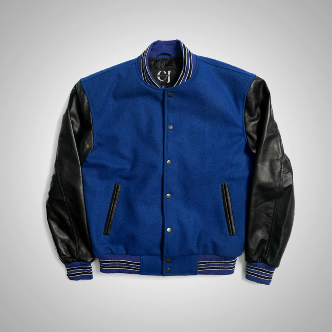 HeritageFlex Varsity Jacket - Deep Ocean Blue