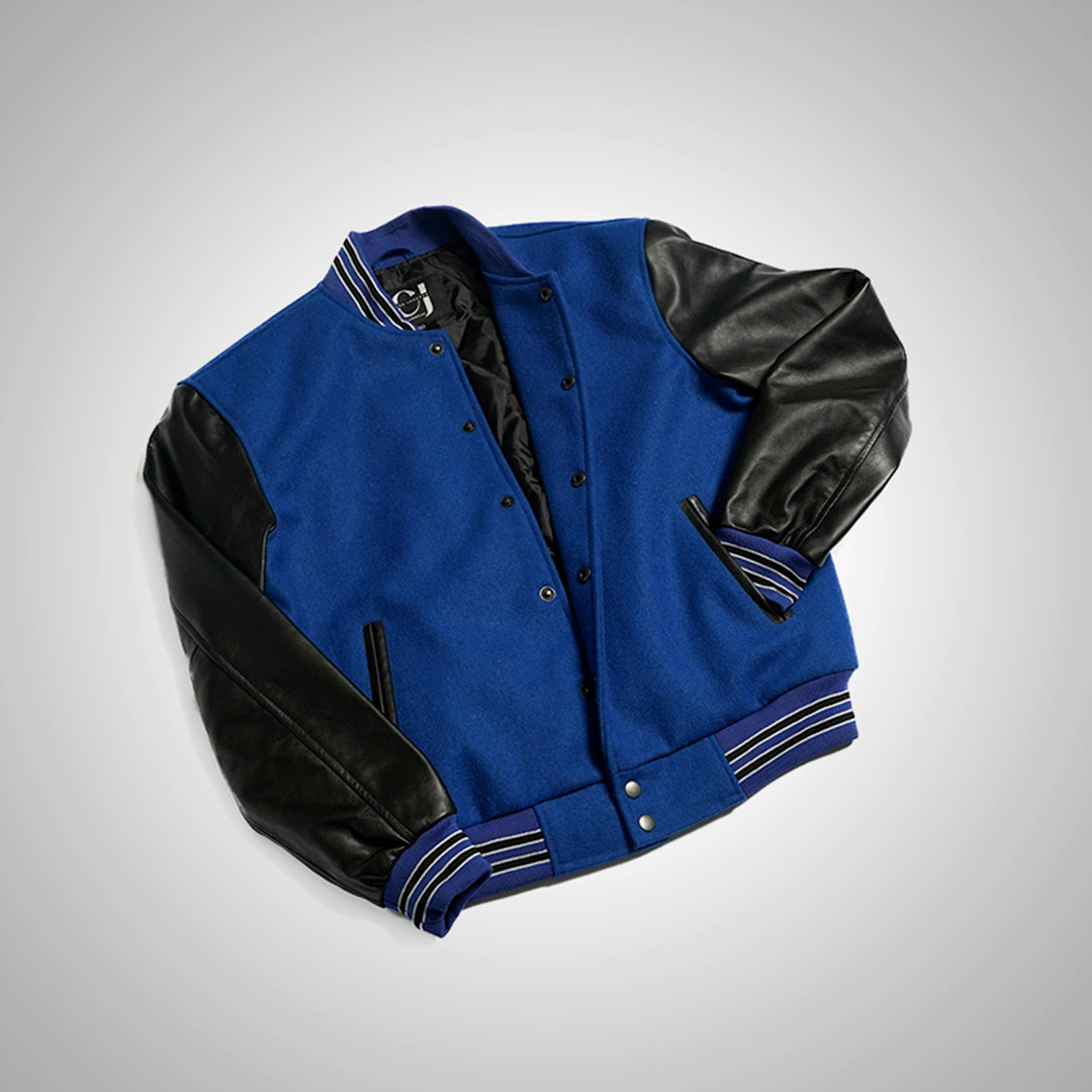 HeritageFlex Varsity Jacket - Deep Ocean Blue