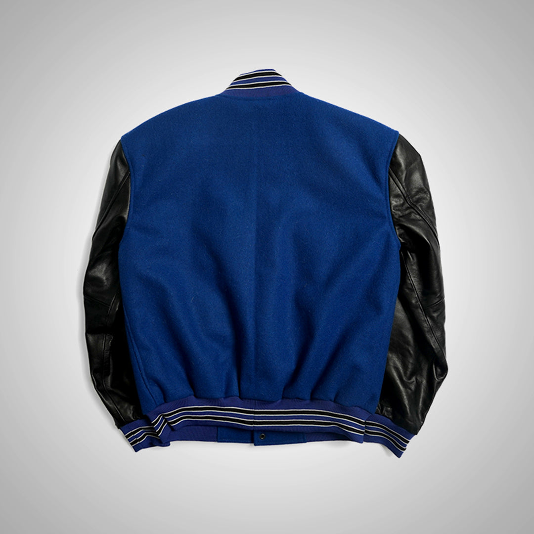 HeritageFlex Varsity Jacket - Deep Ocean Blue