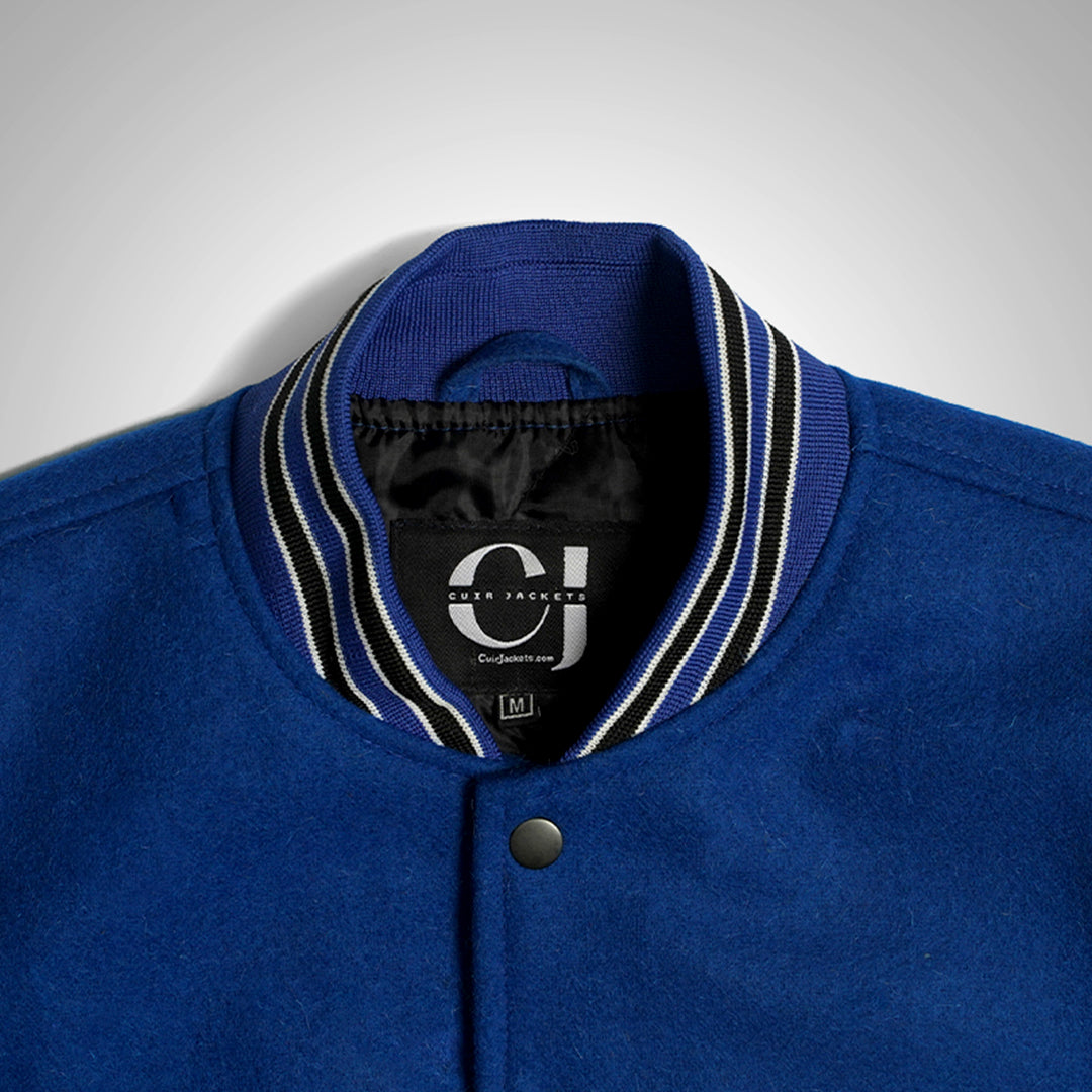 HeritageFlex Varsity Jacket - Deep Ocean Blue